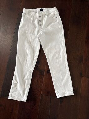 J.Crew Essential Straight Jeans in White size 29.